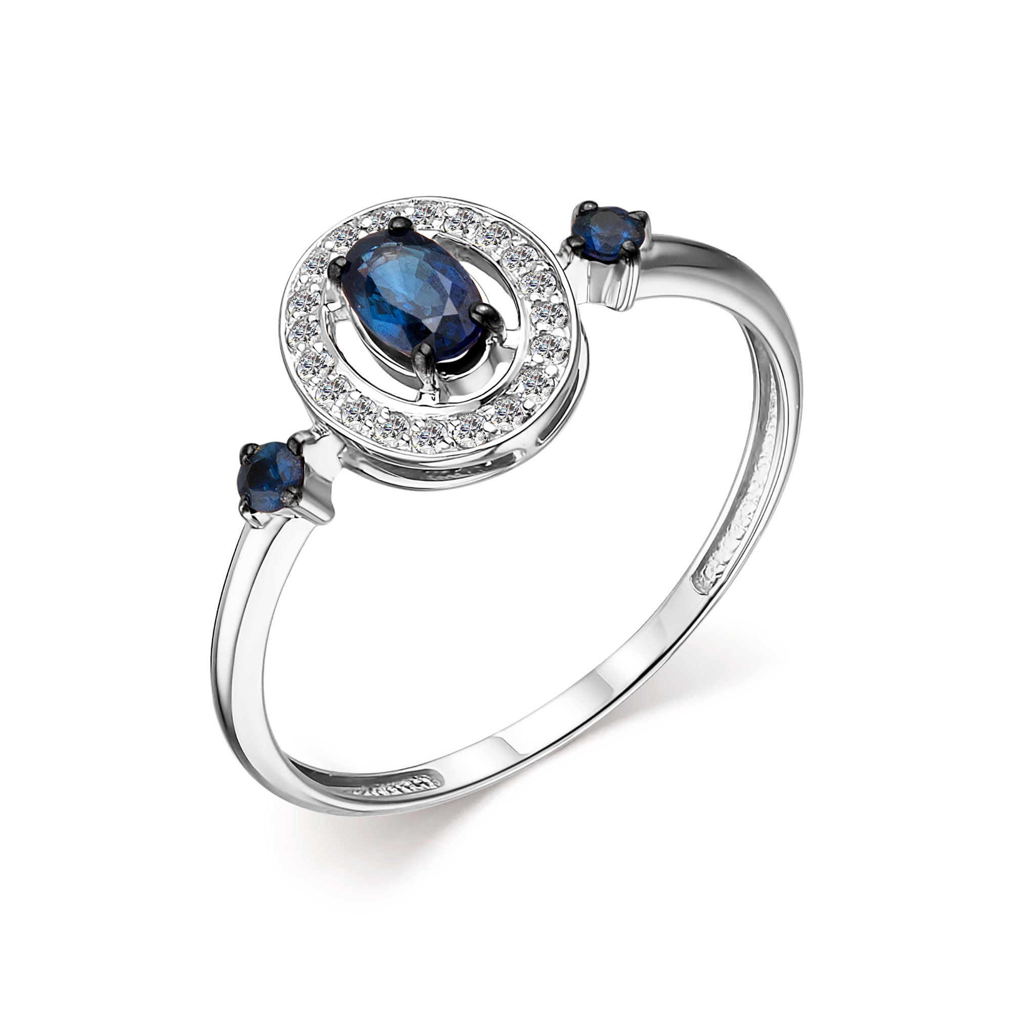 Кольцо из золота с камнем Бриллиант, Сапфир фото, цены