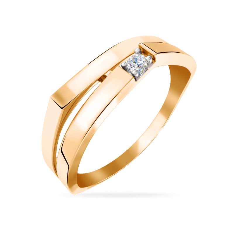 Кольцо из золота с камнем Фианит фото, цены