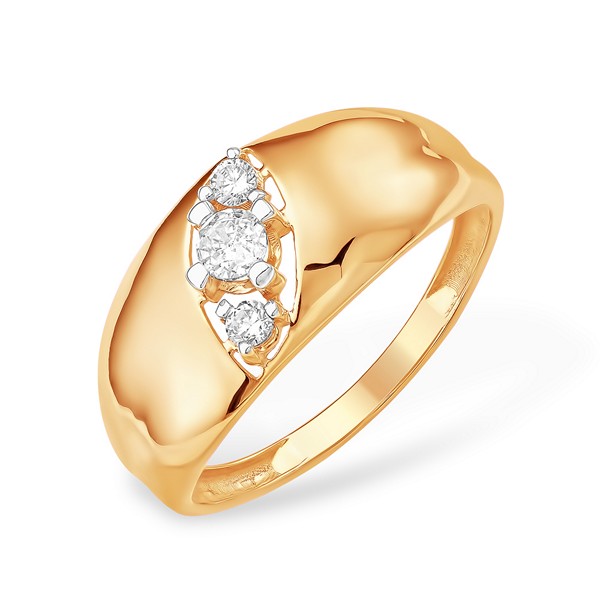 Кольцо из золота с камнем Фианит фото, цены