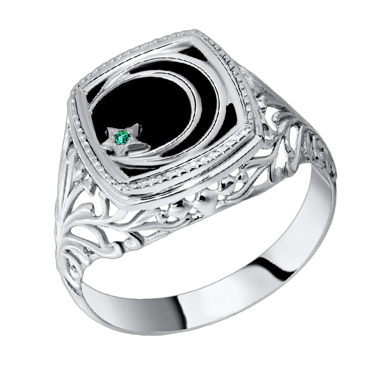 Печатка из серебра с камнем Фианит фото, цены