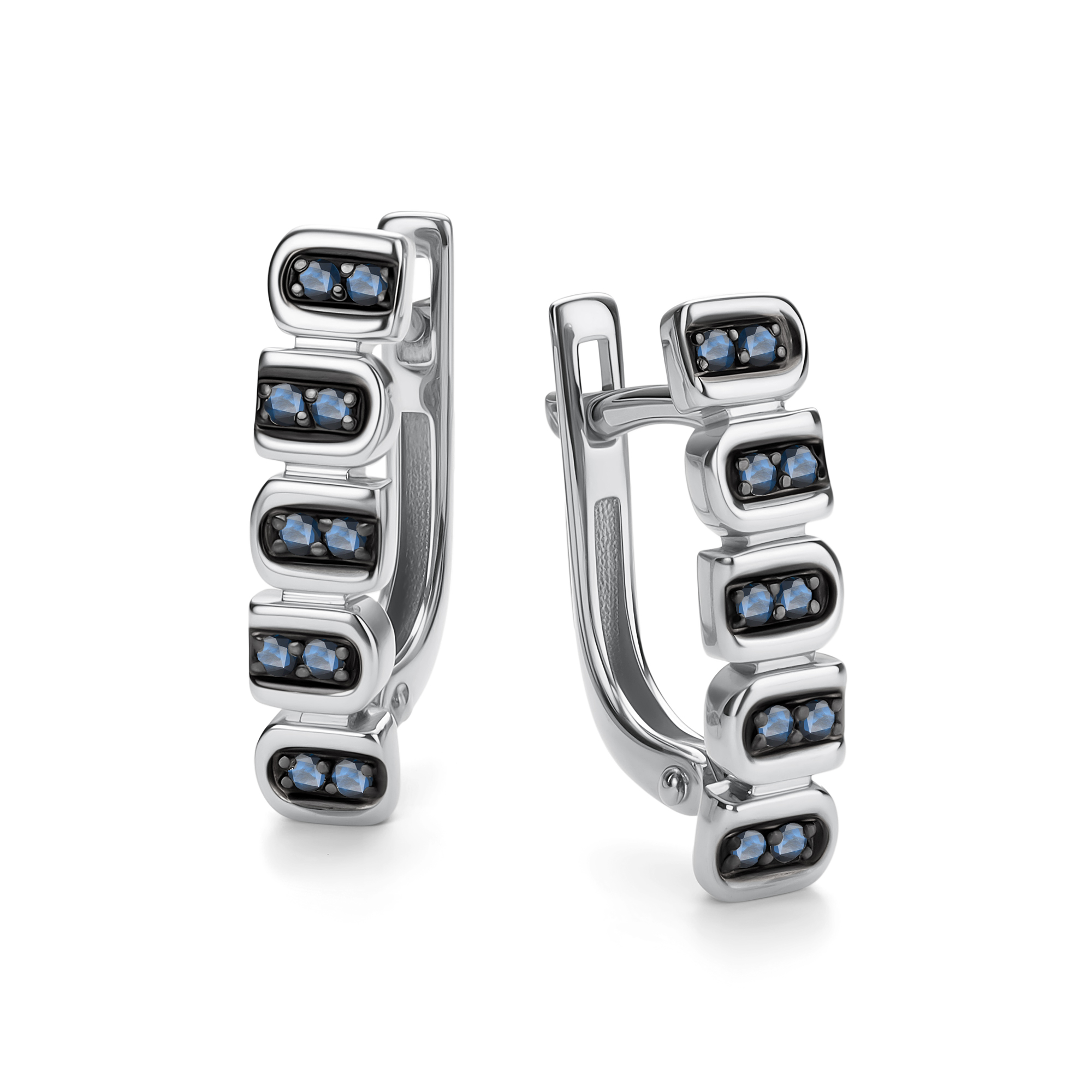 Серьги из золота с камнем Сапфир фото, цены