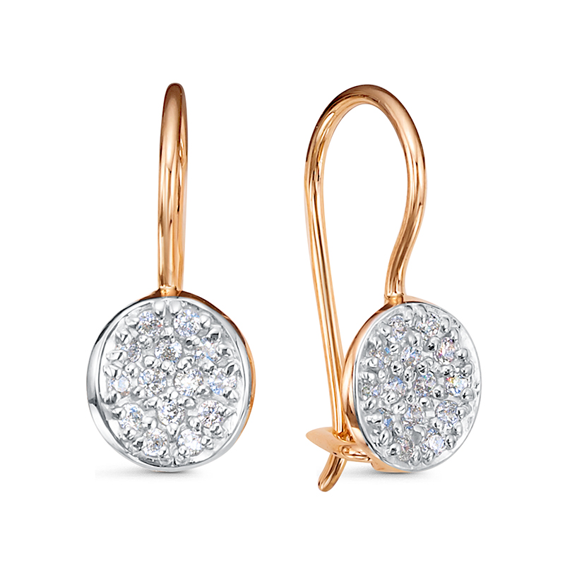 Серьги из золота с камнем Фианит фото, цены