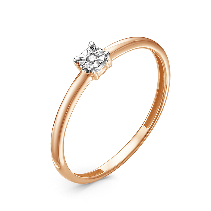 Кольцо из золота с камнем Бриллиант фото, цены