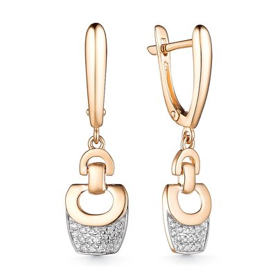 Серьги из золота с камнем Фианит фото, цены