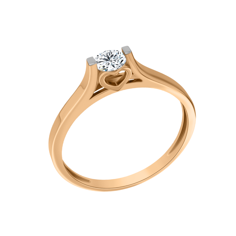 Кольцо из золота с камнем Фианит фото, цены