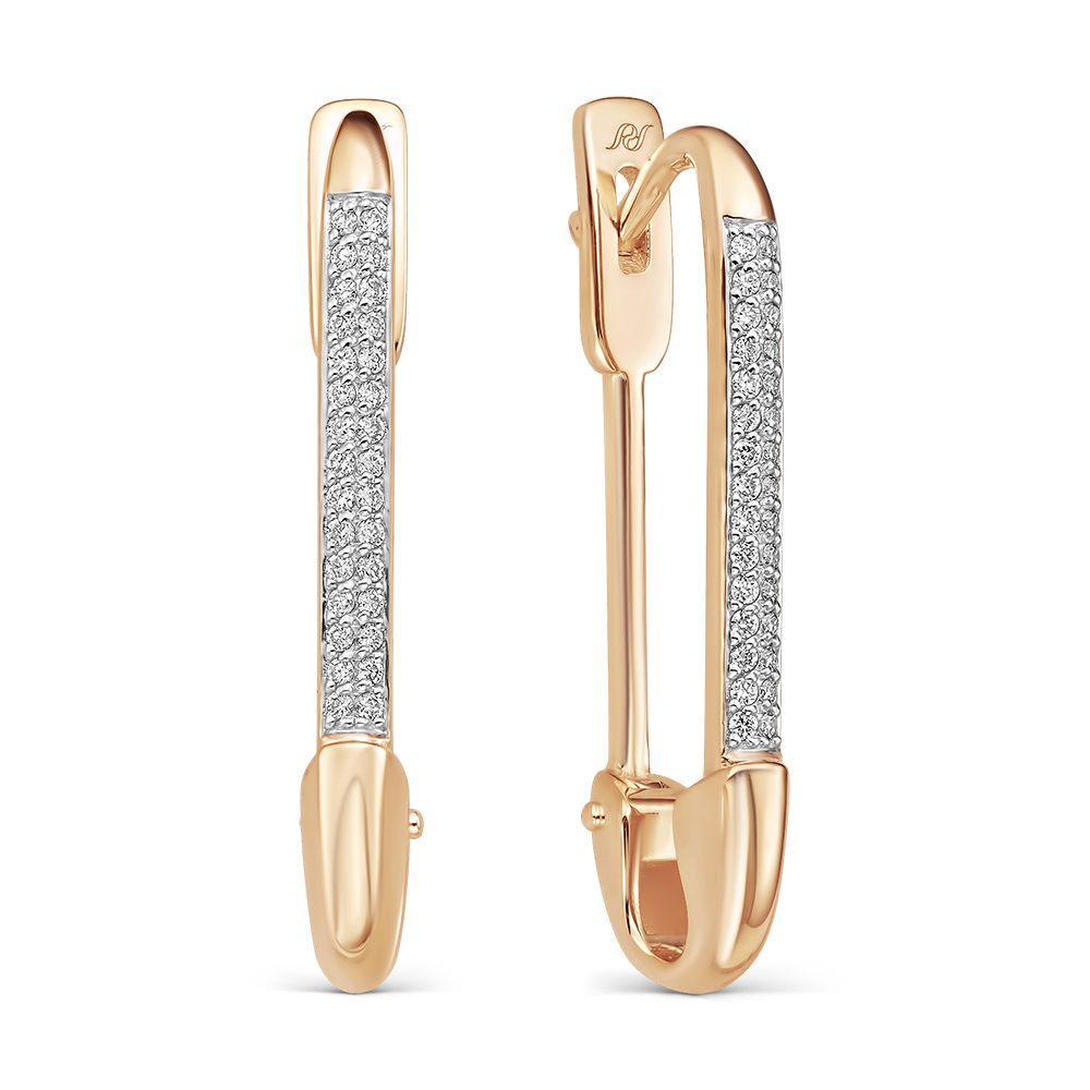 Серьги из золота с камнем Бриллиант фото, цены