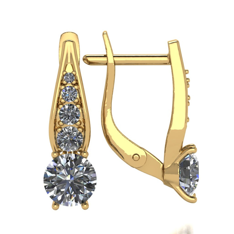 Серьги из золота с камнем Фианит фото, цены