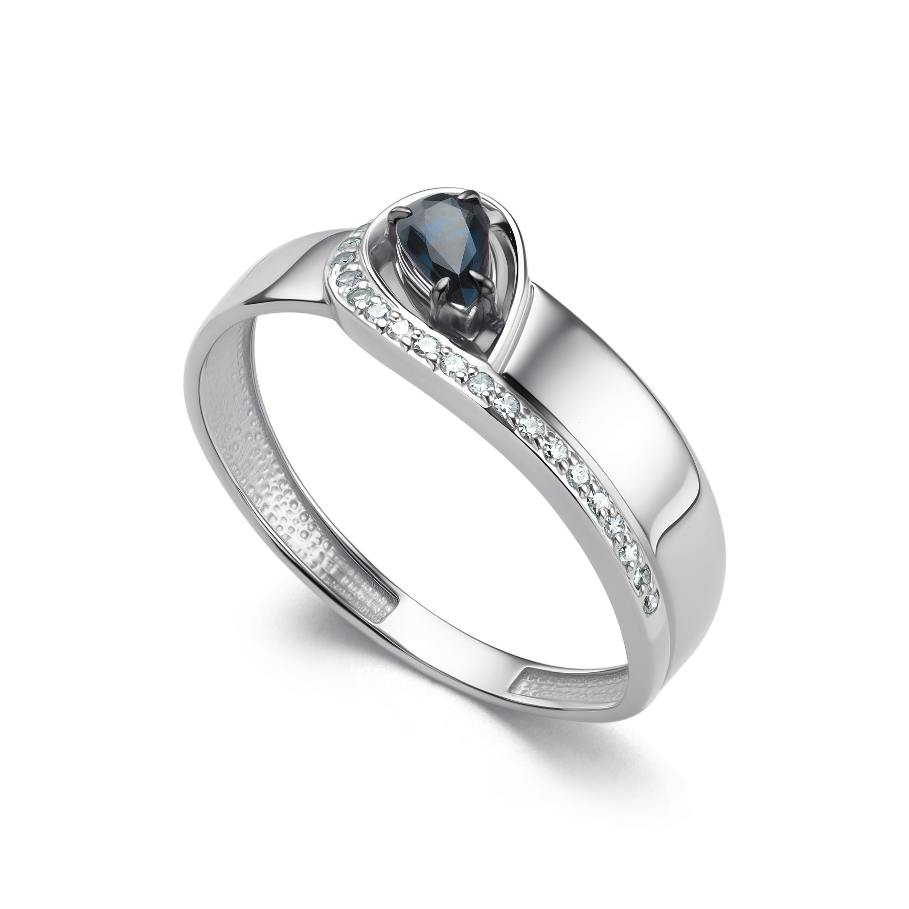 Кольцо из золота с камнем Бриллиант, Сапфир фото, цены