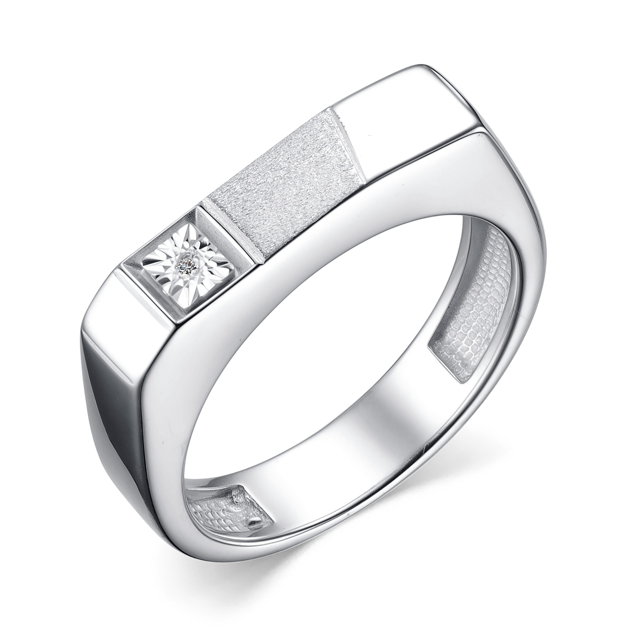 Кольцо из серебра с камнем Бриллиант фото, цены