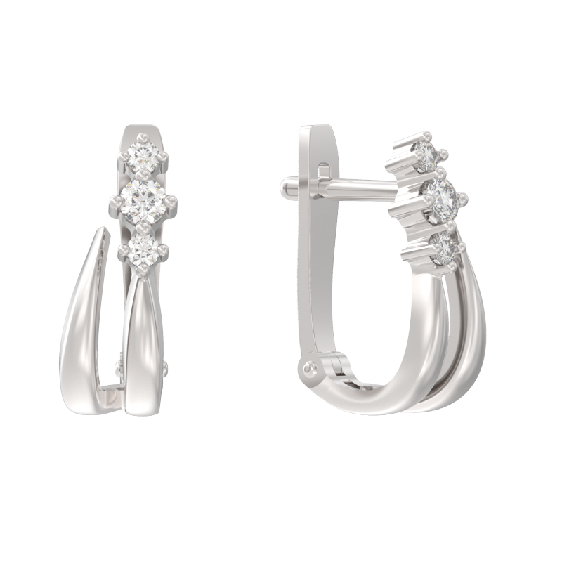 Серьги из золота с камнем Фианит фото, цены