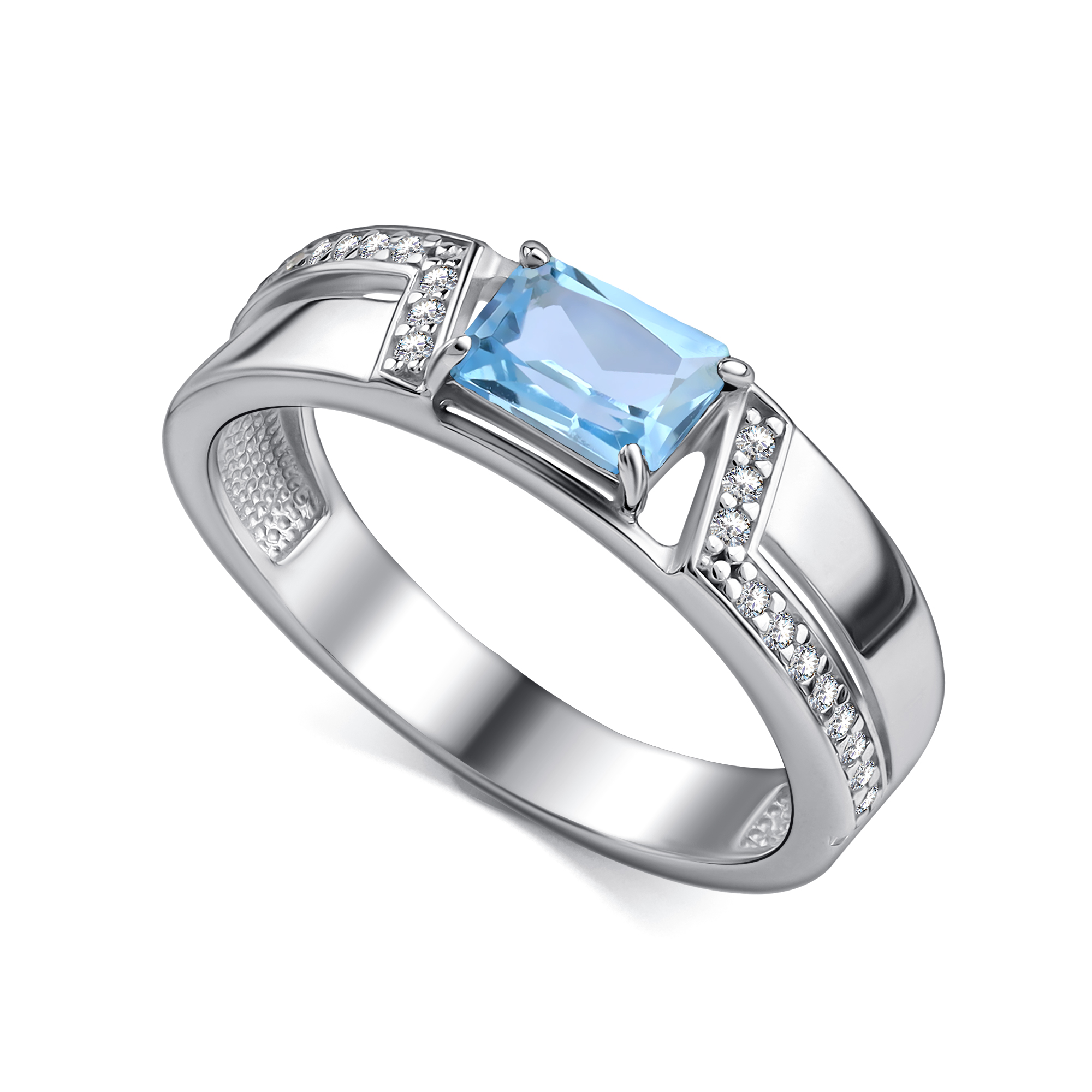 Кольцо из серебра с камнем Топаз, Фианит фото, цены