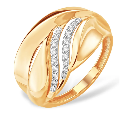 Кольцо из золота с камнем Фианит фото, цены