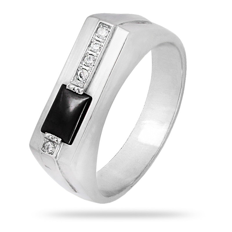 Печатка из серебра с камнем Фианит фото, цены