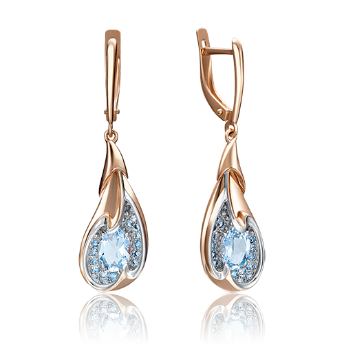 Серьги из золота с камнем Топаз фото, цены