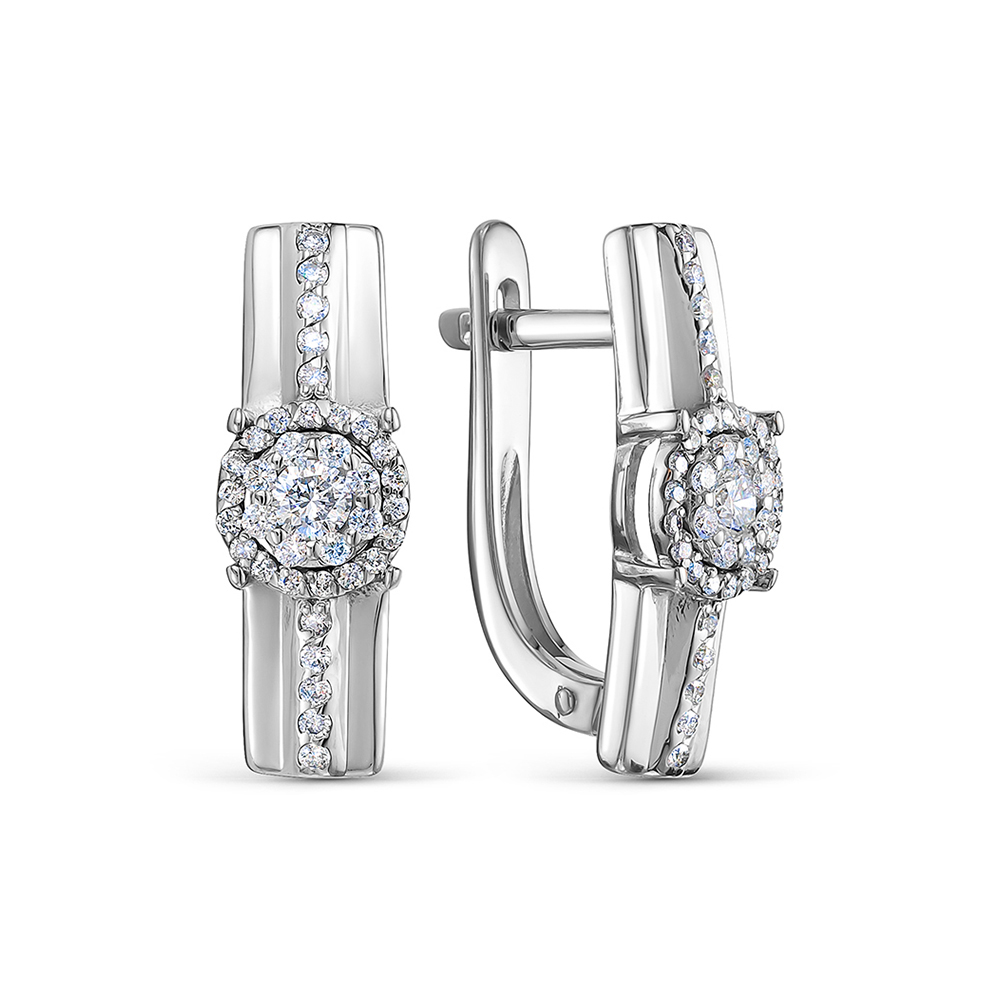 Серьги из золота с камнем Бриллиант фото, цены