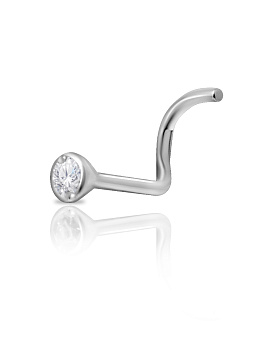 Пирсинг из серебра с камнем Фианит фото, цены