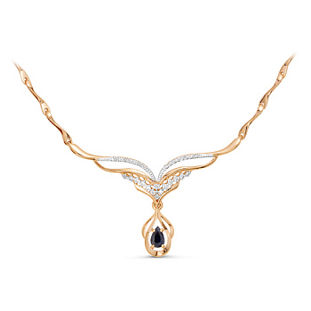 Колье из золота с камнем Бриллиант, Сапфир фото, цены