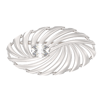 Брошь из серебра с камнем Фианит фото, цены