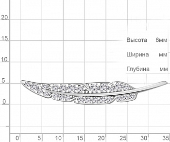 Брошь из серебра с камнем Фианит фото, цены