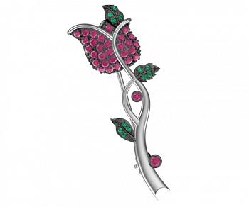 Брошь из серебра с камнем Фианит фото, цены