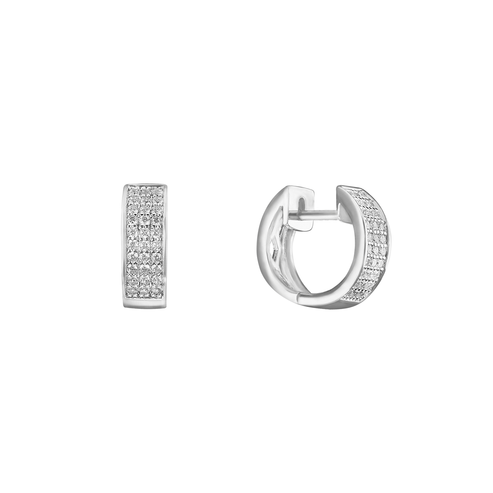 Серьги из серебра с камнем Фианит фото, цены