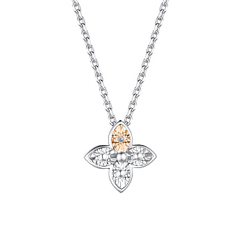 Колье из серебра с камнем Бриллиант, вставками золота фото, цены