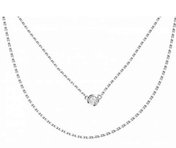 Колье из серебра с камнем Фианит фото, цены