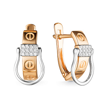 Серьги из золота с камнем Фианит фото, цены