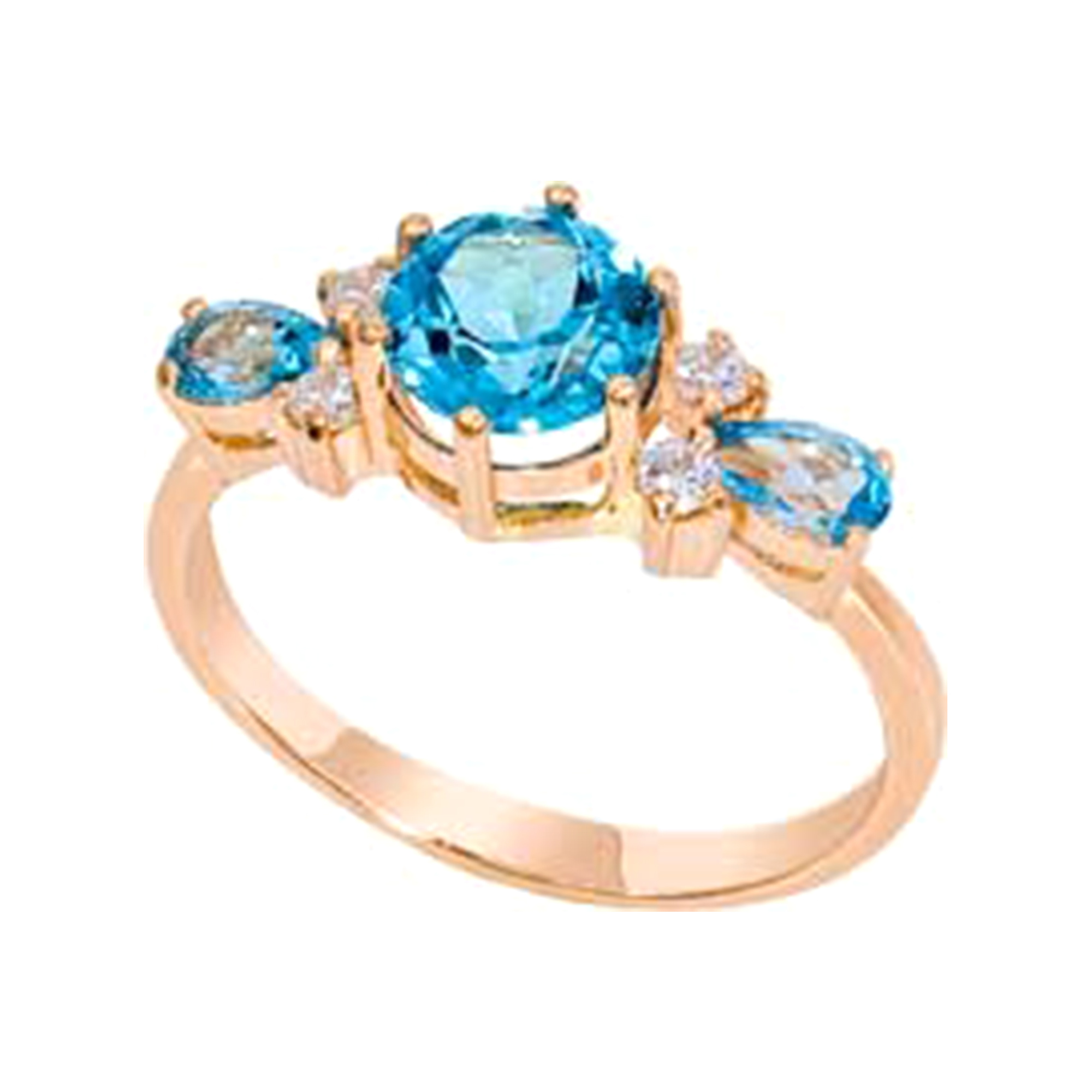 Кольцо из золота с камнем Топаз, Фианит фото, цены